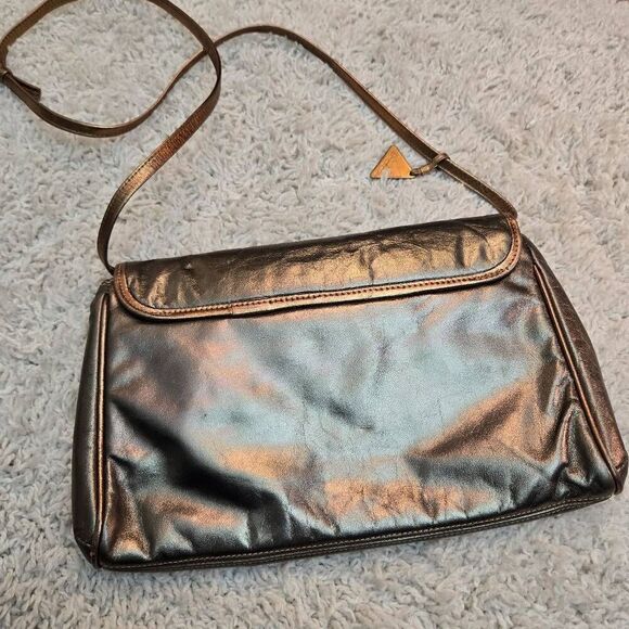 Vintage 90s Liz Claiborne Metallic Bronze Purse - Picture 4 of 9